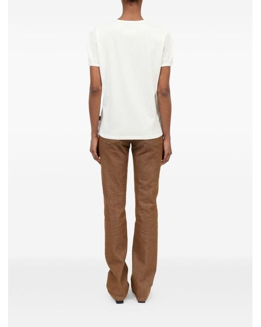 MM6 by Maison Margiela White Logo Cotton T Shirt