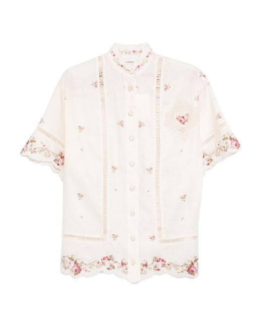 Zimmermann White Patience Linen Shirt