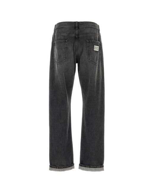 Dolce & Gabbana Black Straight Jeans for men