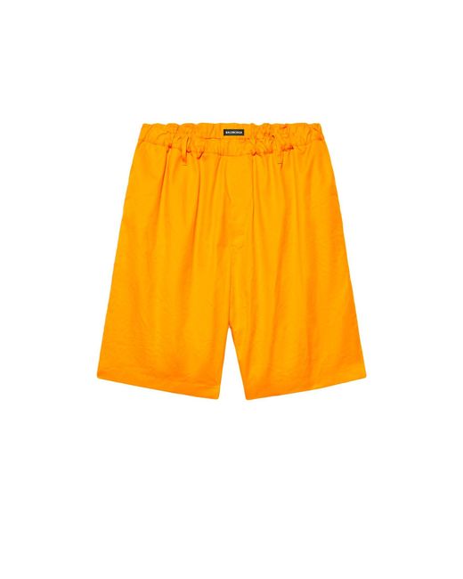 Balenciaga Yellow Cotton Shorts for men