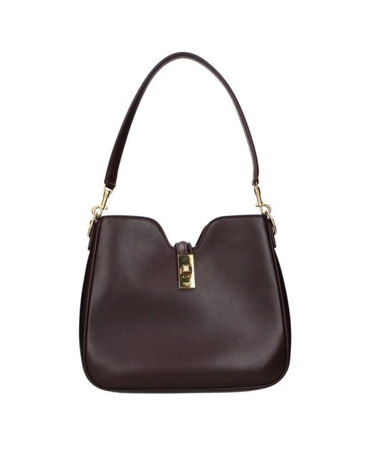 Céline Purple Shoulder Bag Camille 16 Leather/Burgundy
