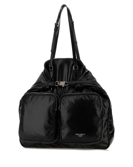 Dolce & Gabbana Black Leather Shopping Bag for men