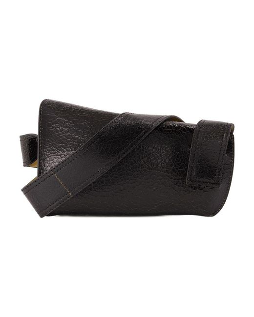 Bolso de hombro de honda Alexander Mc Queen Leather Black Alexander McQueen