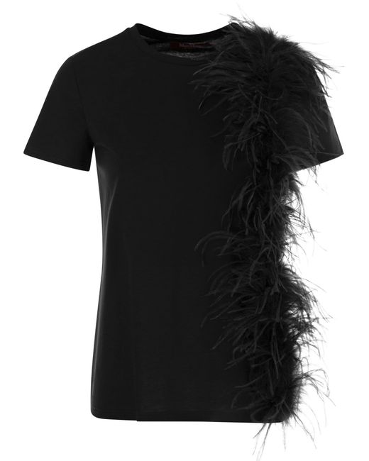 Lappole Jersey T Shirt con plumas Max Mara Studio de color Black