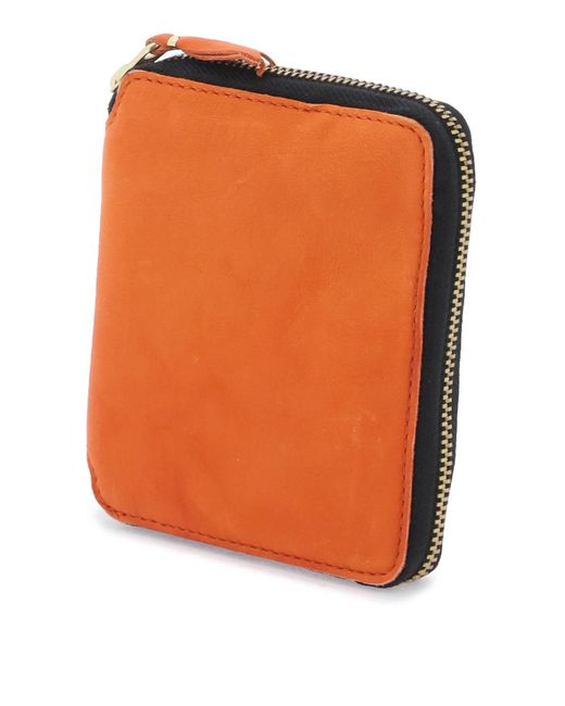 Comme des Garçons Comme des Garcons Brieftasche gewaschener Leder Reißverschluss um Brieftasche in Orange für Herren