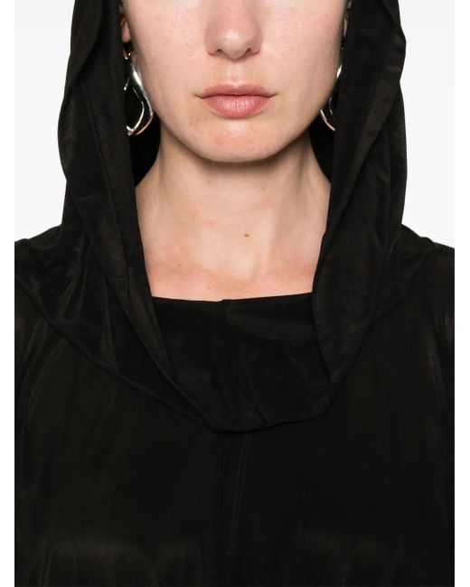 Rick Owens Tops ,Zwart ,Zwarte Dolman Mouw Semi-Transparante T-Shirt in het Black