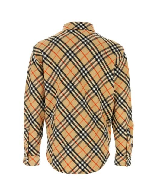 Burberry Multicolor Embroidered Wool Flannel Shirt for men