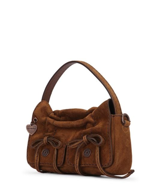 Acne Brown Multipocket Micro Crossbody Suede