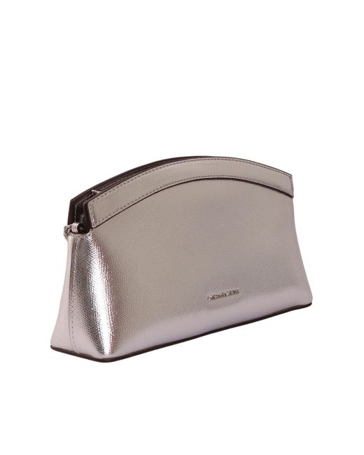 Michael Kors Gray Sm Dome Chn Clutch Xbody