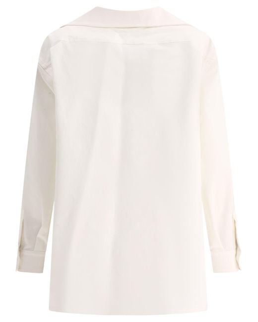 Max Mara "adorato" V Neck Shirt in het White