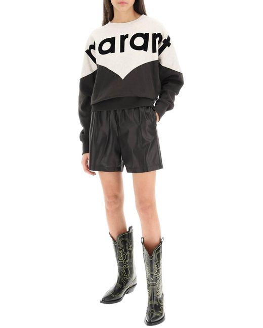 Isabel Marant 'houston' Sweatshirt Met Ingewikkeld Logo in het Black