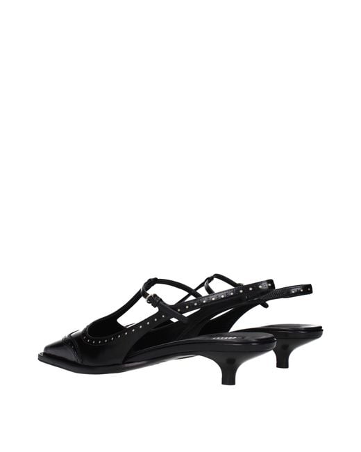 Miu Miu Black Leather Sandals