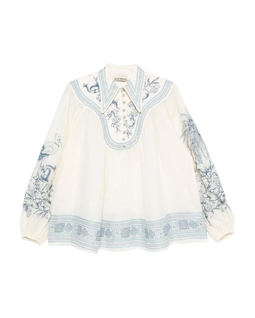 ALÉMAIS White Villa Romantica Blouse