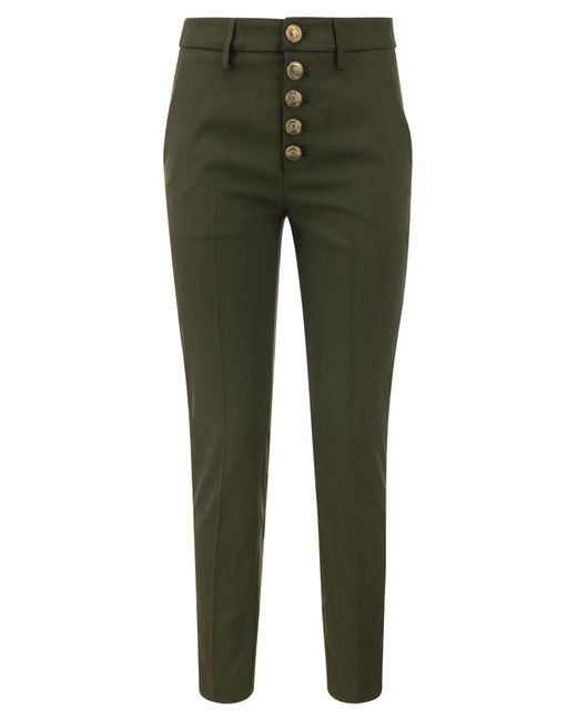 Carmen Slim Gabardine Lyocell pantalones Dondup de color Green