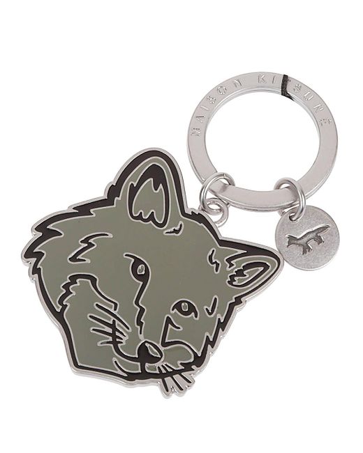 Maison Kitsuné Maison Kitsune 'bold Fox Head Keyring in het Gray voor heren