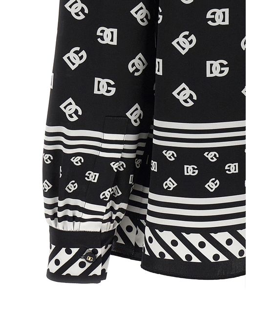 Dolce & Gabbana Black Seidenhemd