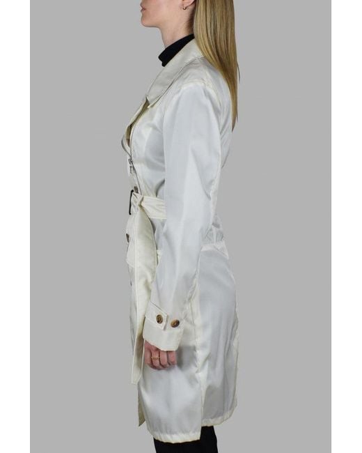 Prada Gray Nylon Belted Coat