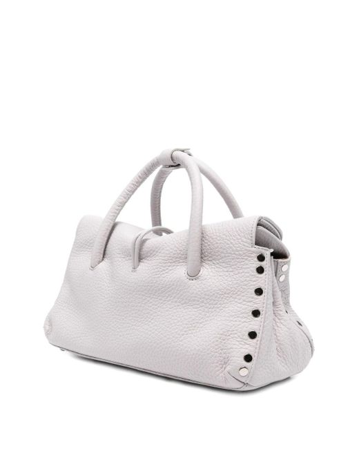 Zanellato White Dotta Centauro Small Leather Handbag