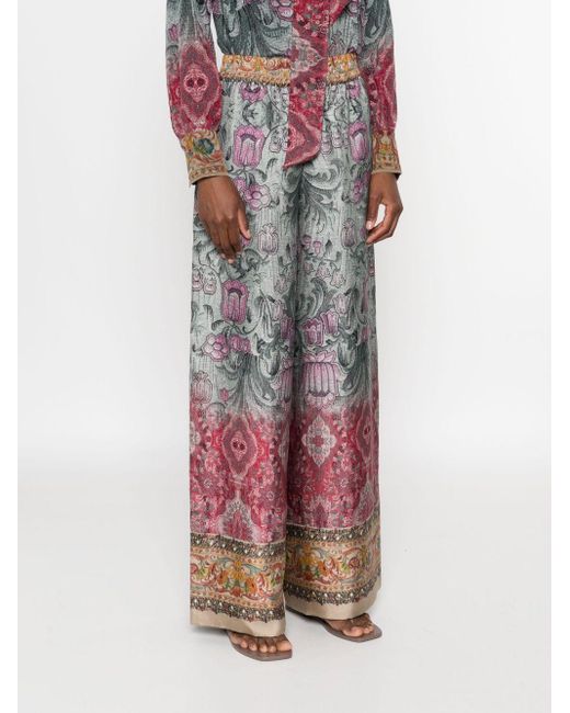 Pantalones de seda estampados Pierre Louis Mascia de color Red