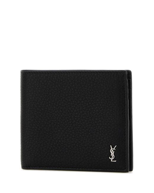 Saint Laurent Black Leather Wallet for men