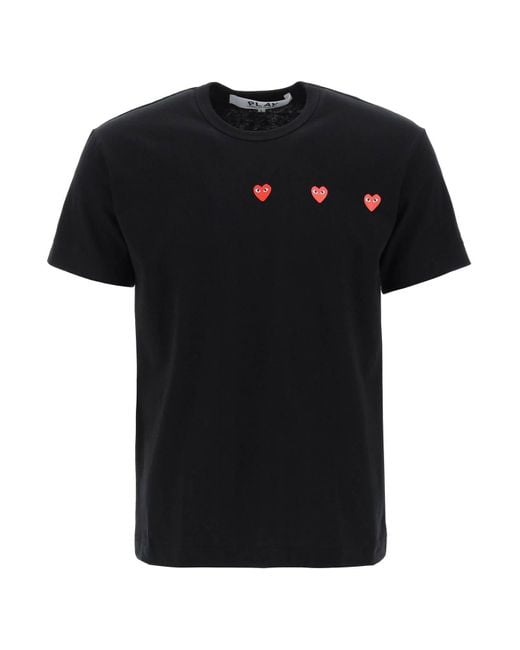 Comme des Garcons juega "Camisa redonda con corazón COMME DES GARÇONS PLAY de color Black