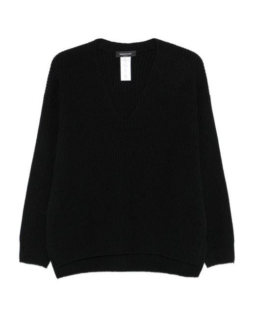 Lana A V Necked Jumper di Fabiana Filippi in Black