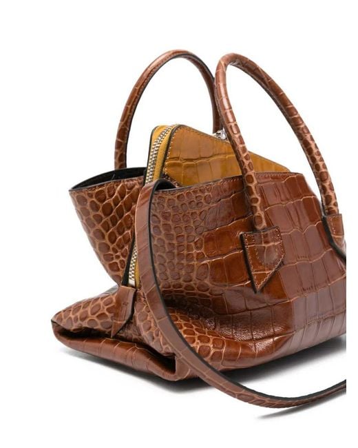 The Attico Brown La Passeggiata Mini Tote Bag