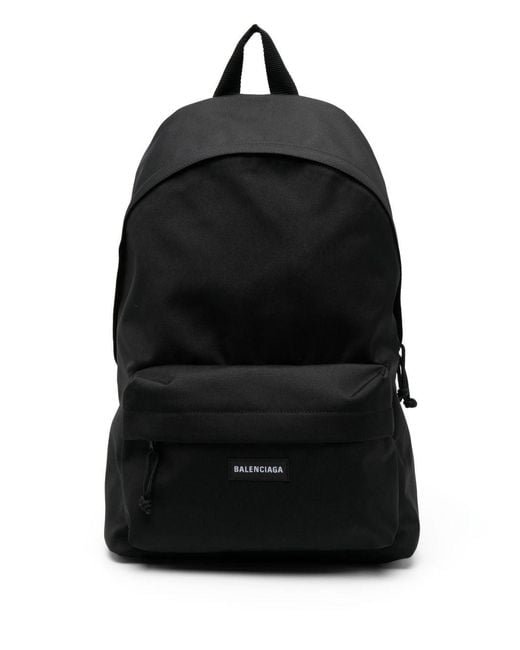 Balenciaga Black Explorer Recycled Nylon Backpack for men