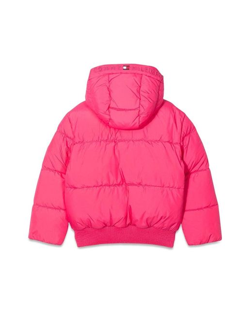 Tommy Hilfiger Pink Hood Branded Puffer