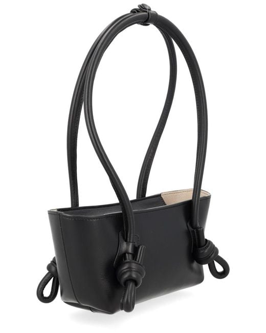 Hereu Black Leather Top-Handle Bag