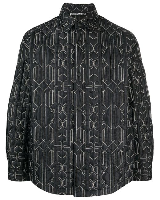 Palm Angels Monogram Gewatteerd Overschot in het Black voor heren