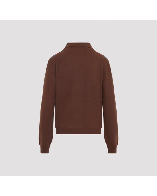 Prada Argyle Gebreide Polosweater in het Red