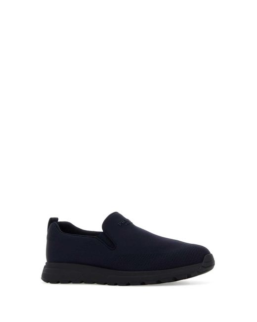 Prada Blue Solid Sneakers