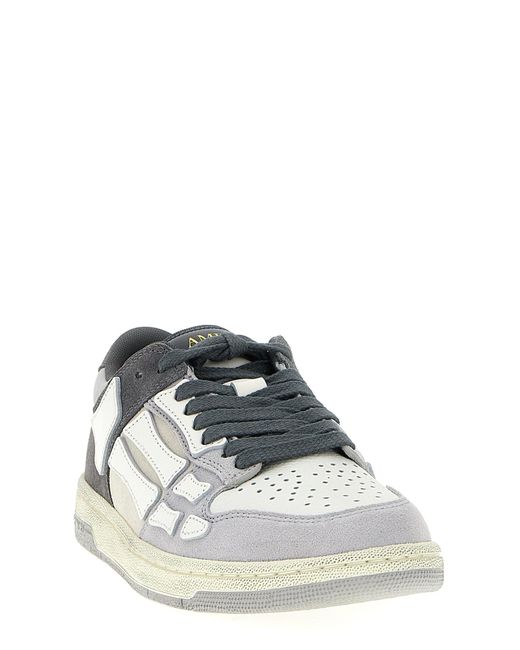 Amiri Gray 'Distressed Skel Top Low' Sneakers for men