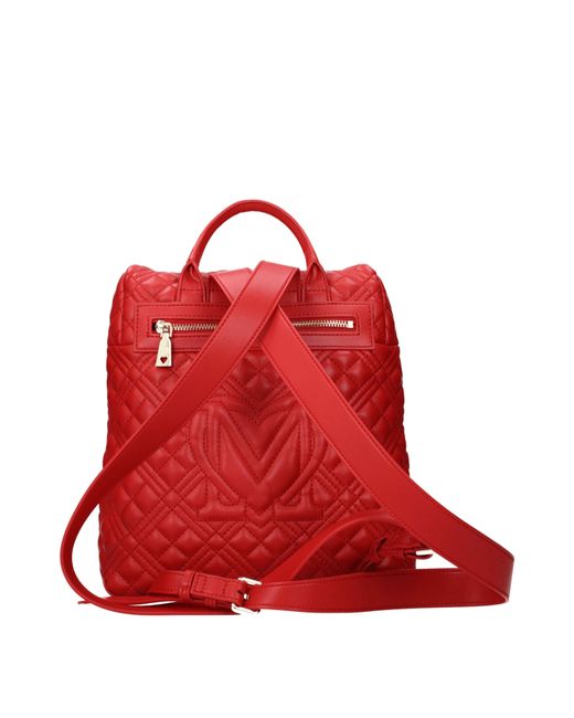 Love Moschino Red Zaini E Marsupi Donna Poliuretano Rosso/Rossetto