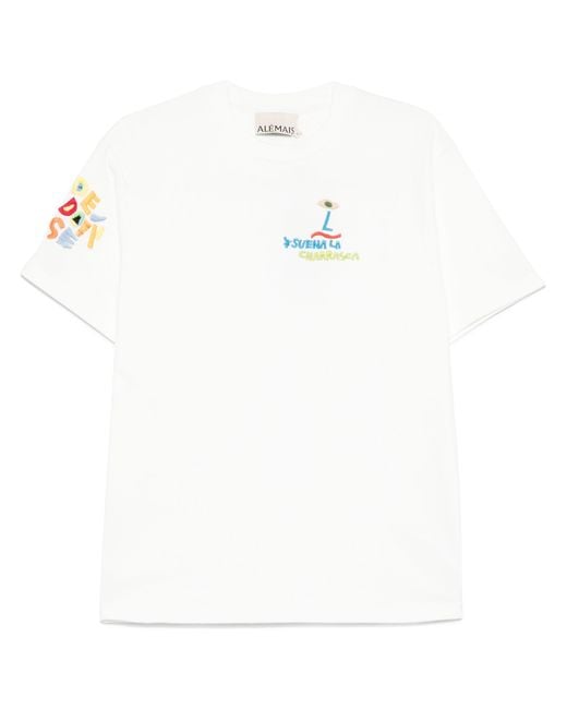 ALÉMAIS White Nadia Embroidered Tee
