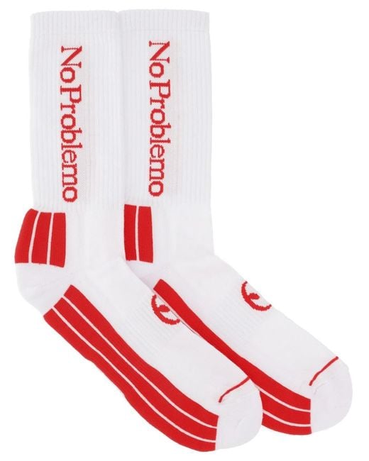 No Problemo Red Calzini Con Logo for men