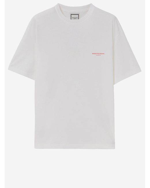 Wooyoungmi White Cotton T Shirt With Logo for men