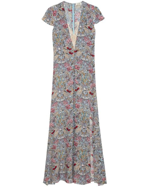 Zadig & Voltaire Gray Ravir Soft British Flowers