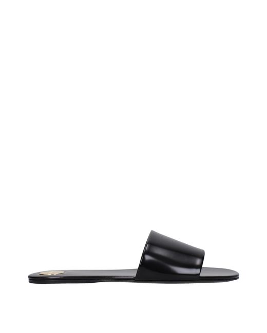 Saint Laurent Black Slippers And Clogs Carlyle Leather