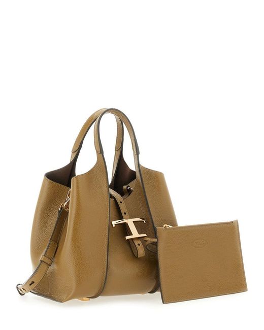 Tod's Brown "T Timeless" Mini Shopping Bag