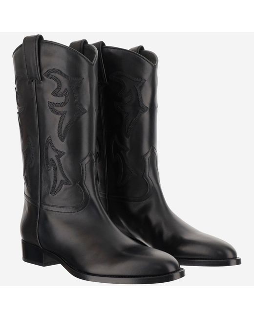 Sartore Black Leather Boot