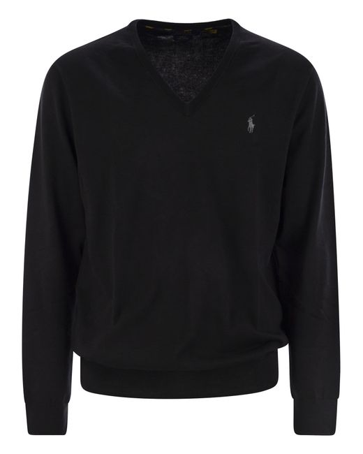 Polo Ralph Lauren Slim Fit Cotton Jersey in het Black voor heren