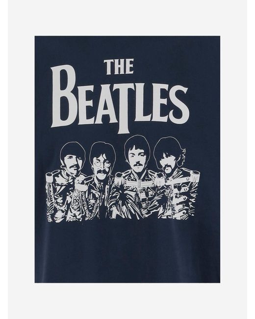 Mc2 Saint Barth Beatles Print Katoenen T -shirt in het Blue voor heren