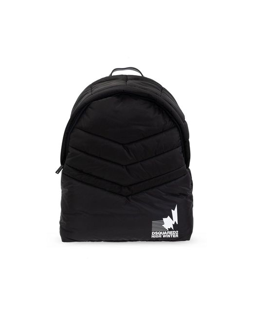 DSquared² Black Logo Backpack for men