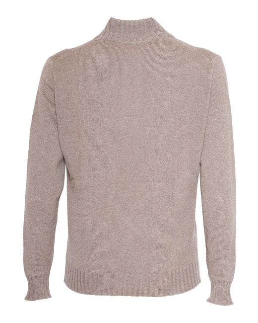 PHI FDL Gray Mezza Zip Ml Lana Cashmere