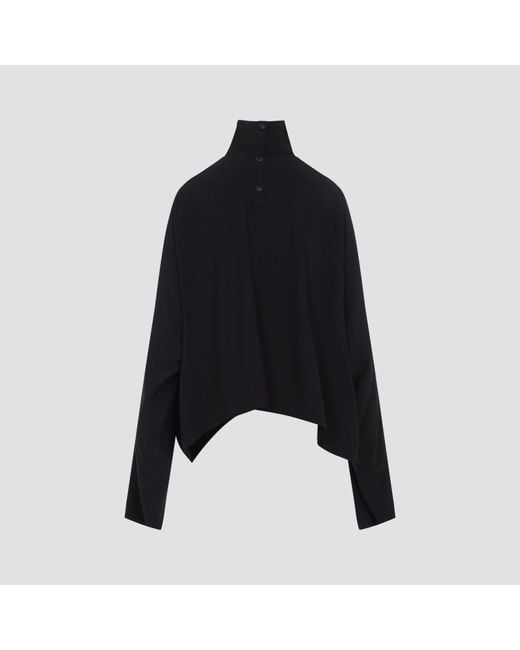 Rick Owens Black Jumbo Crepped Top