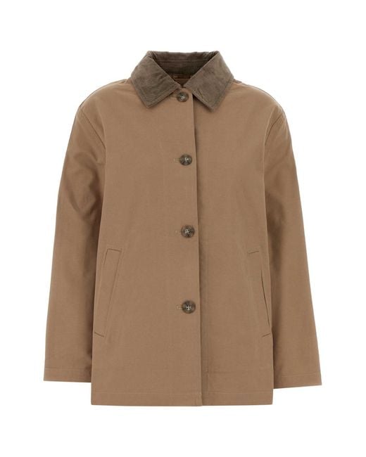 Calvin Klein Brown Cotton Short Mac Coat