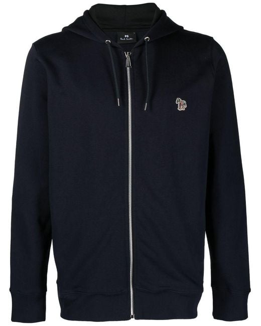 Paul Smith Blue Logo Cotton Hoodie for men