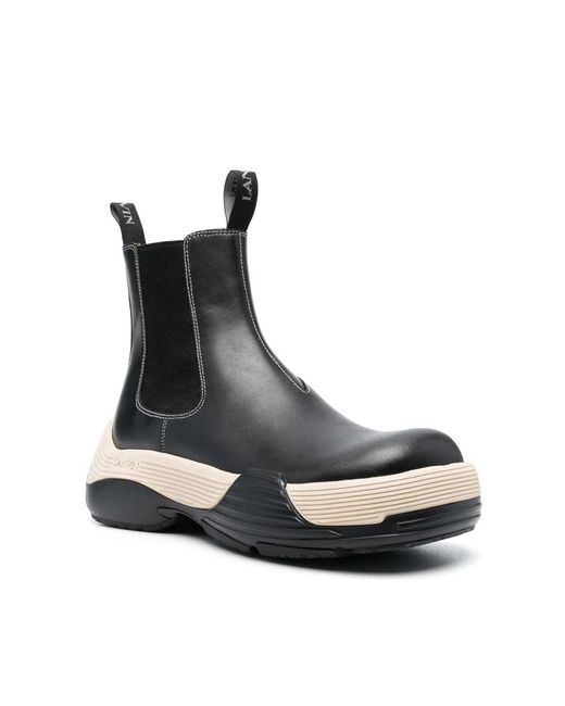 Lanvin Black Leather Boots for men